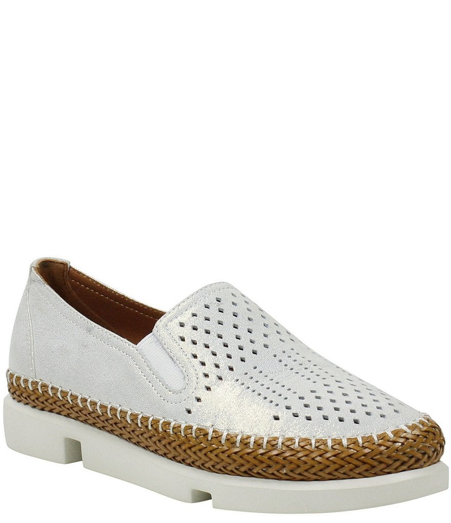 L'Amour Des Pieds Stazzema Perforated Leather Slip-On Oxfords