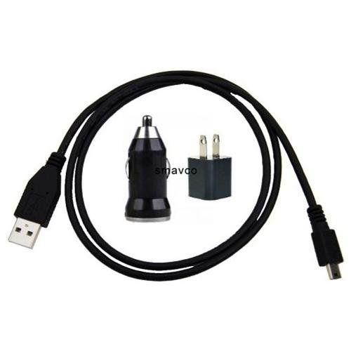 3 Piece - USB Sync Charge Cable + USB Car Charger + USB Travel Charger for Garmin Nuvi 760