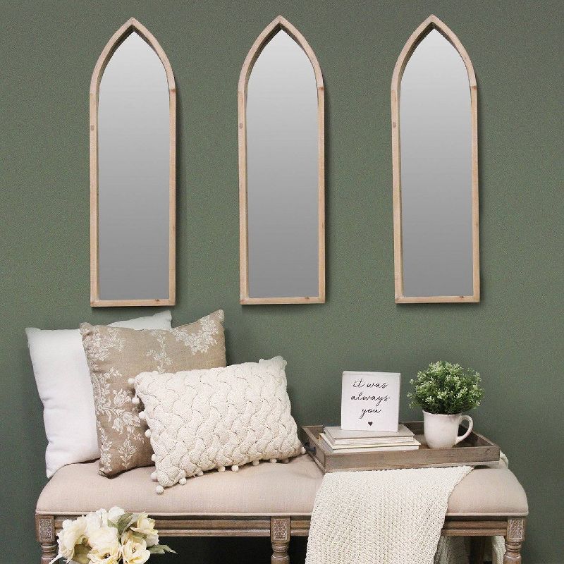 10.24" x 34.06" Cecilia Wall Mirror Natural - Stratton Home Décor
