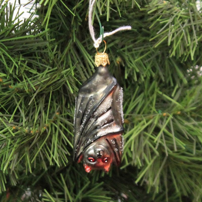Morawski 2.75" Mini Black Bat Ornament Halloween Gem Size  -  Tree Ornaments