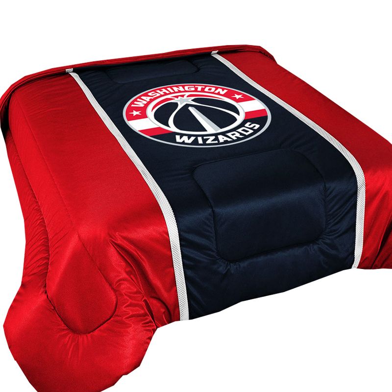 5pc NBA Queen Bedding Set Basketball Team Logo Comforter and Sheet Set - Washington Wizards..
