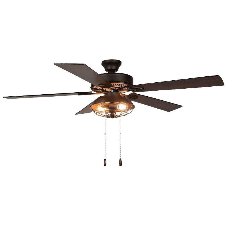 52" 5-Blade LED Farmhouse Lantern Lighted Ceiling Fan - River of Goods