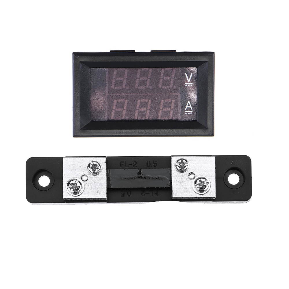Mini Digital Blue + Red Led DC Current Meter Voltmeter With 50A 75mV Ampere Shunt