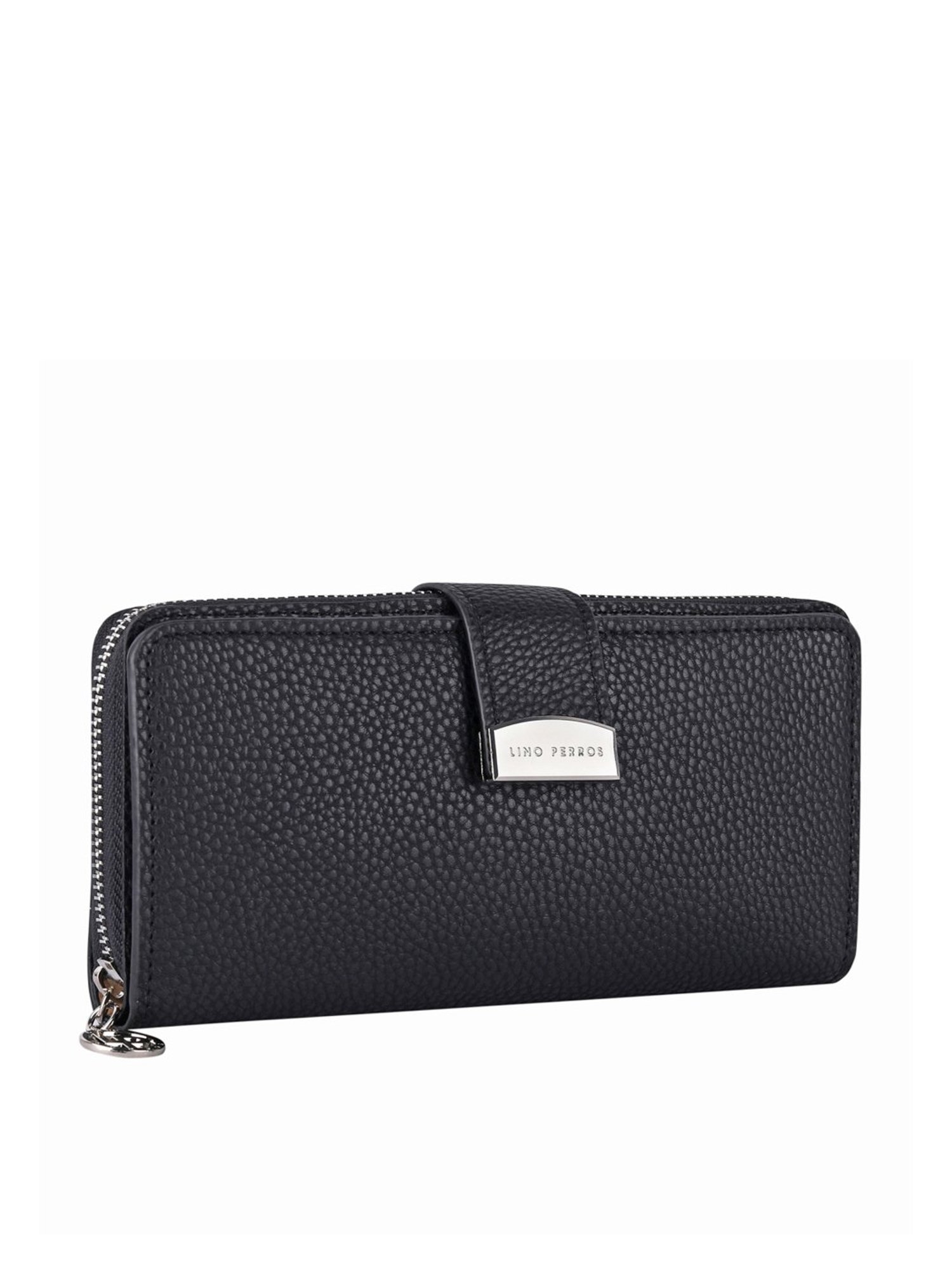 Lino Perros Black Solid Bi-Fold Wallet for Women