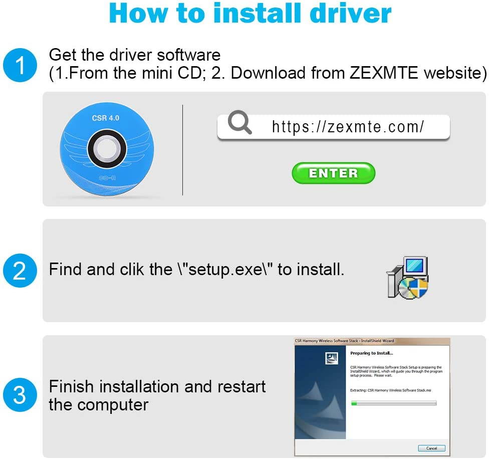 Bluetooth USB Adapter CSR 4.0 USB Dongle Bluetooth Receiver Transfer Wireless Adapter for Laptop PC Support Windows 10/8/7/Vista/XP,Mouse and Keyboard,Headset