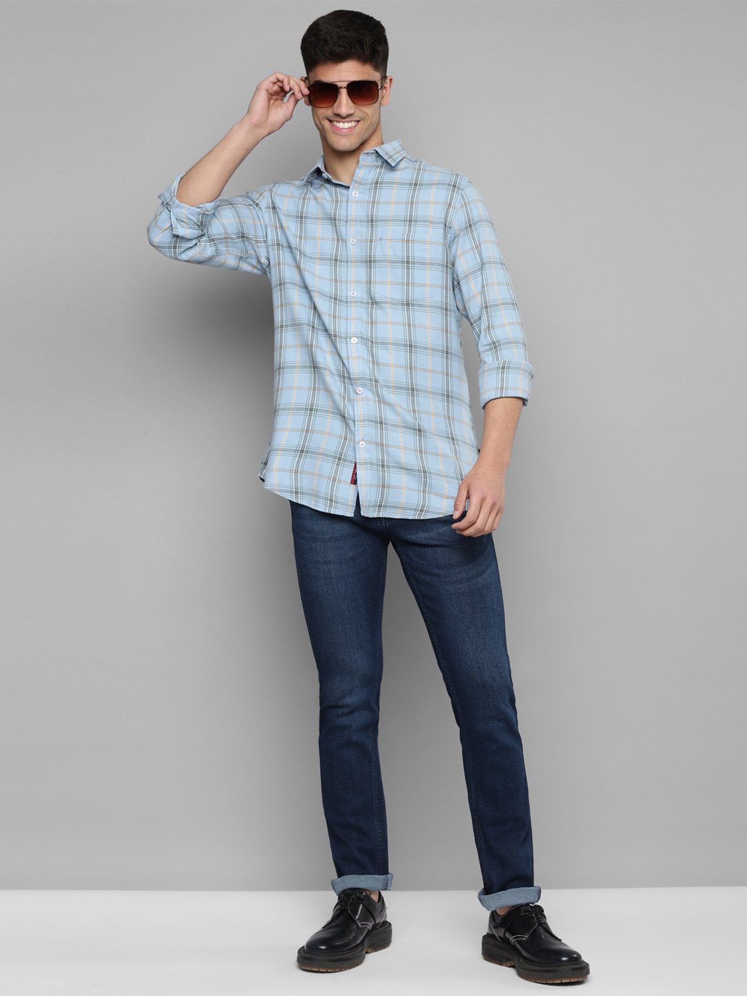 Allen cooper Dark Blue Regular Fit Jeans