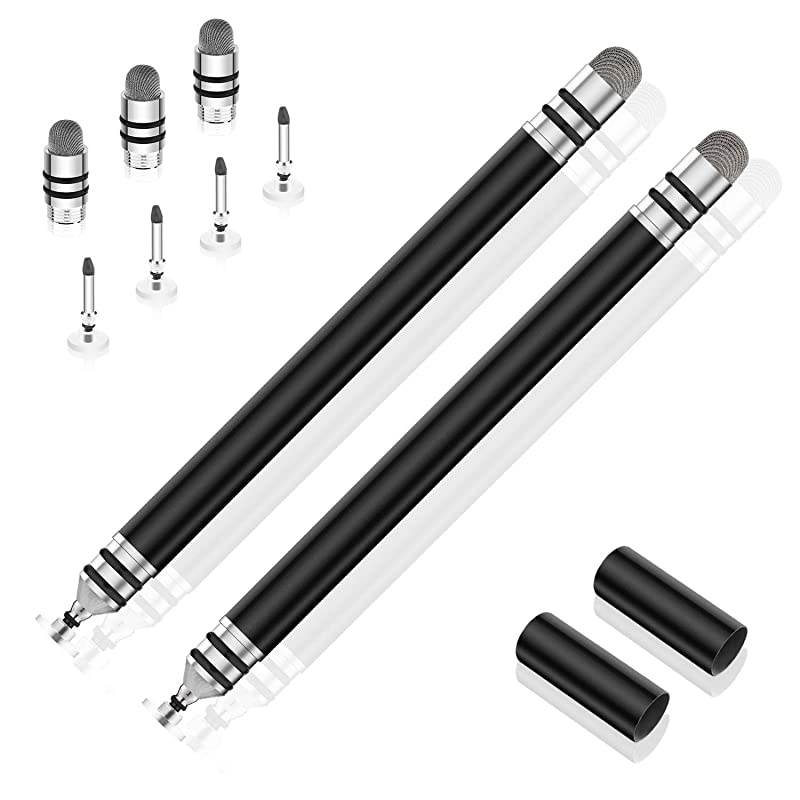 Stylus Pens for Touch Screens Fine Point Stylus Touch Screen Capacitive Stylus Pens for iPad iPhone Tablet Laptops and All Capacitive Touch Screens with 7 Replacement Tips BlackBlack