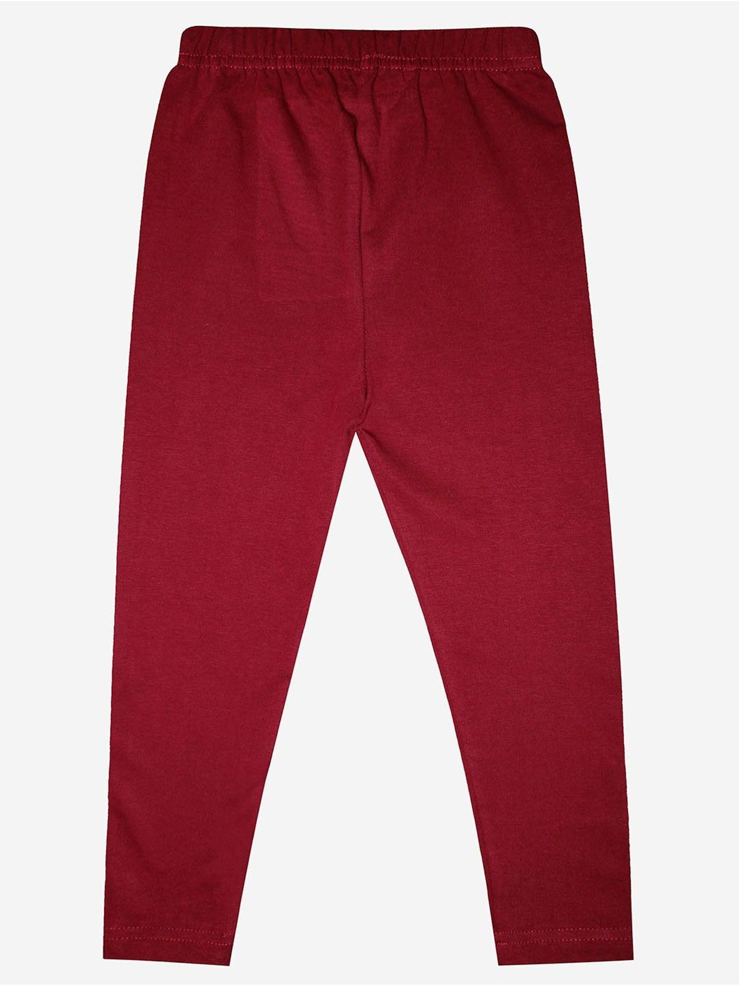 Kiddopanti Kids Wine Solid Leggings