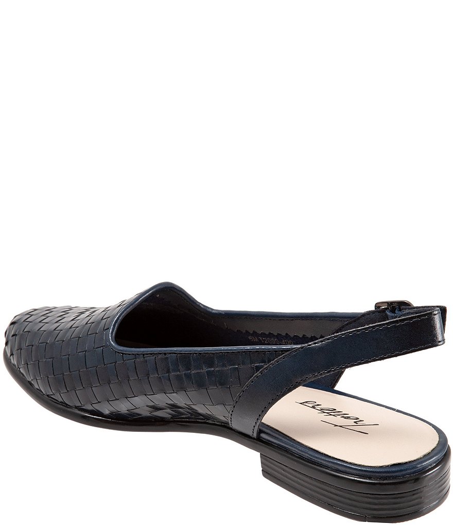 Trotters Lena Woven Leather Slingback Flats