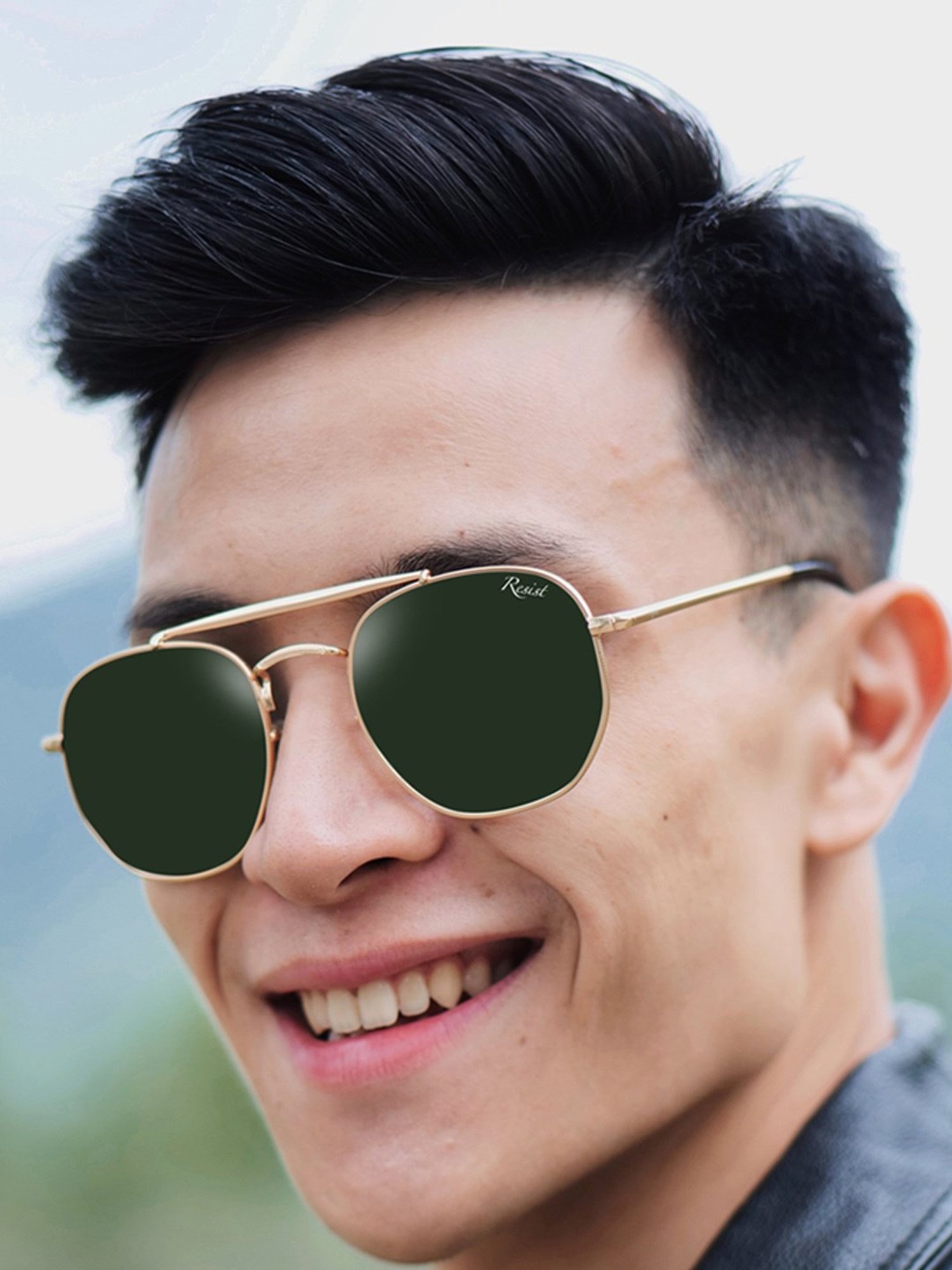 Resist Eyewear Green UV Protection Unisex Sunglasses