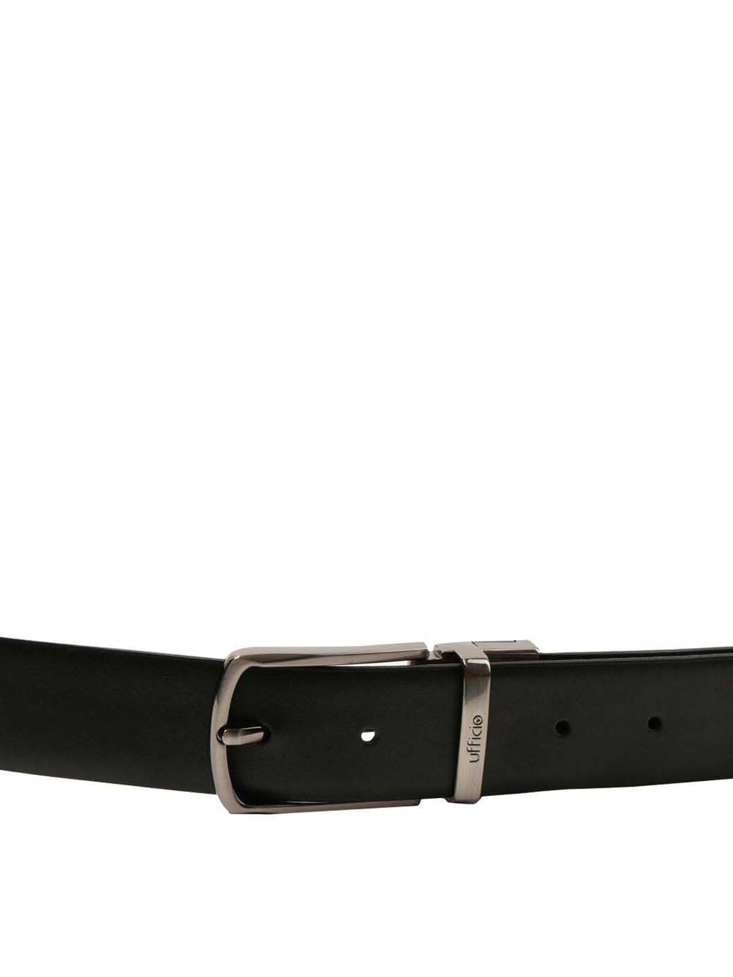 BULCHEE Black & Tan Leather Prong Reversible Belt for Men