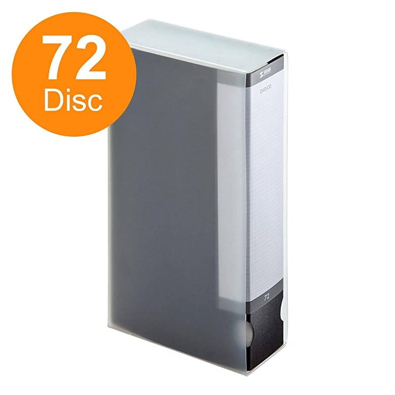 Japan Brand) 64 Large Capacity File CD Case, Portable DVD/VCD Storage, Polypropylene Protective Blu-ray Wallet, Binder, Holder, Booklet with Customizable Index for Car, Home, Office (Black)