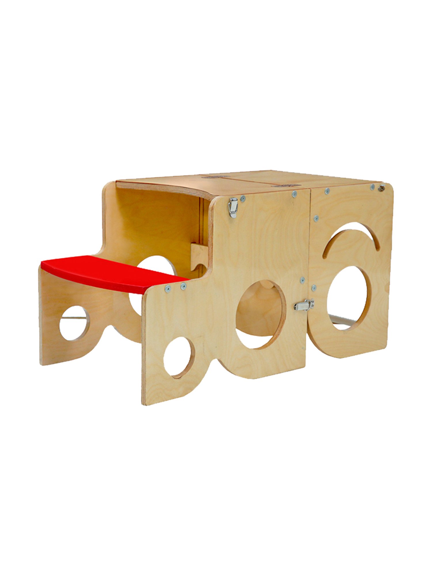 Kiddery Natural Wooden Learning Tower Cum Table & Chair (Age 1-3 years)