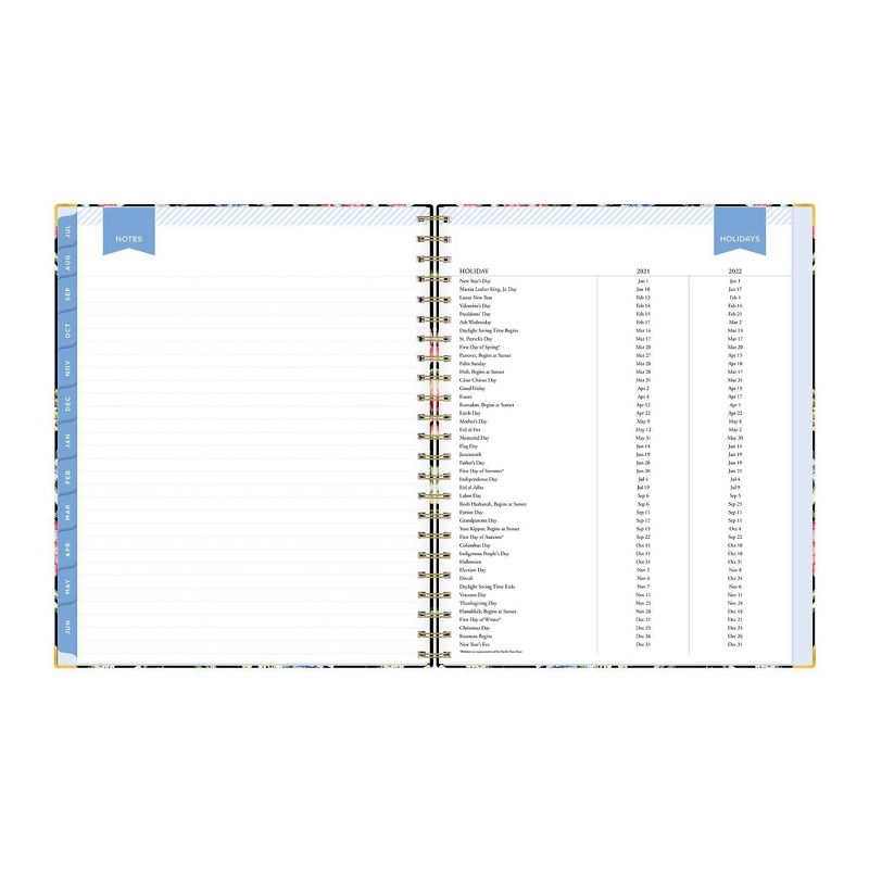 2021-22 Academic Planner 8.5" x 11" Hard Cover Weekly/Monthly Wirebound Tulip Garden Black - Day Designer