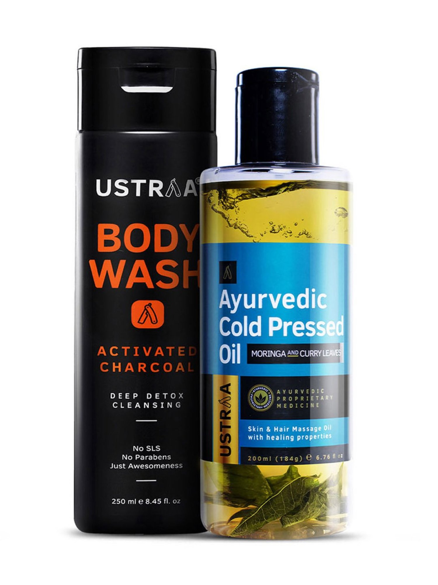 Ustraa Ayurvedic Beard Growth Oil & Hair Growth Vitalizer Combo