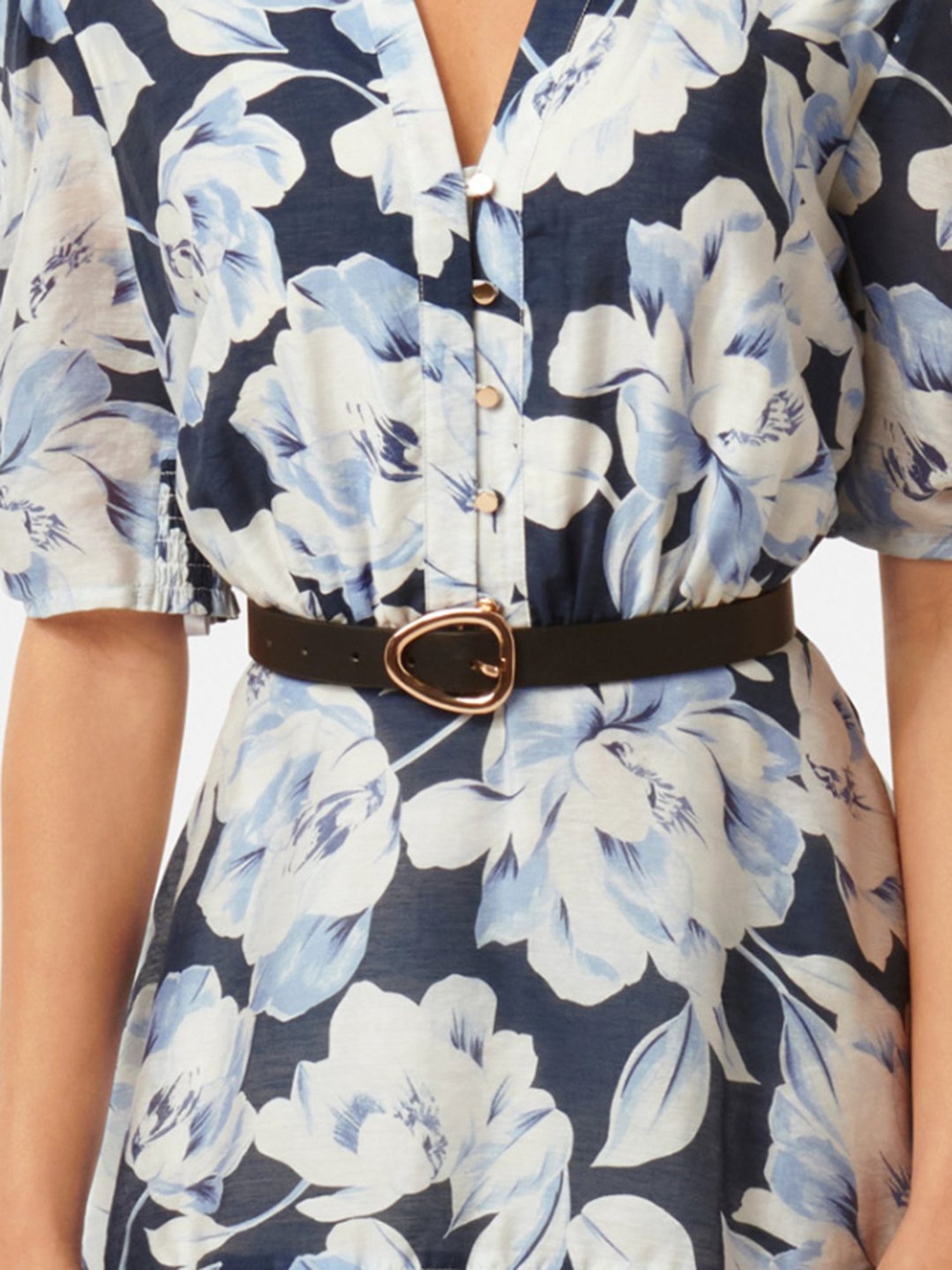 Forever New Brinkley Petite Puff Sleeve A Line Dress With Belt