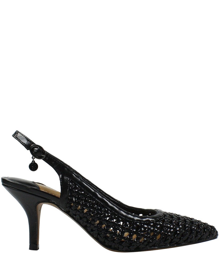 J. Renee Camira Woven Leather Slingback Pumps