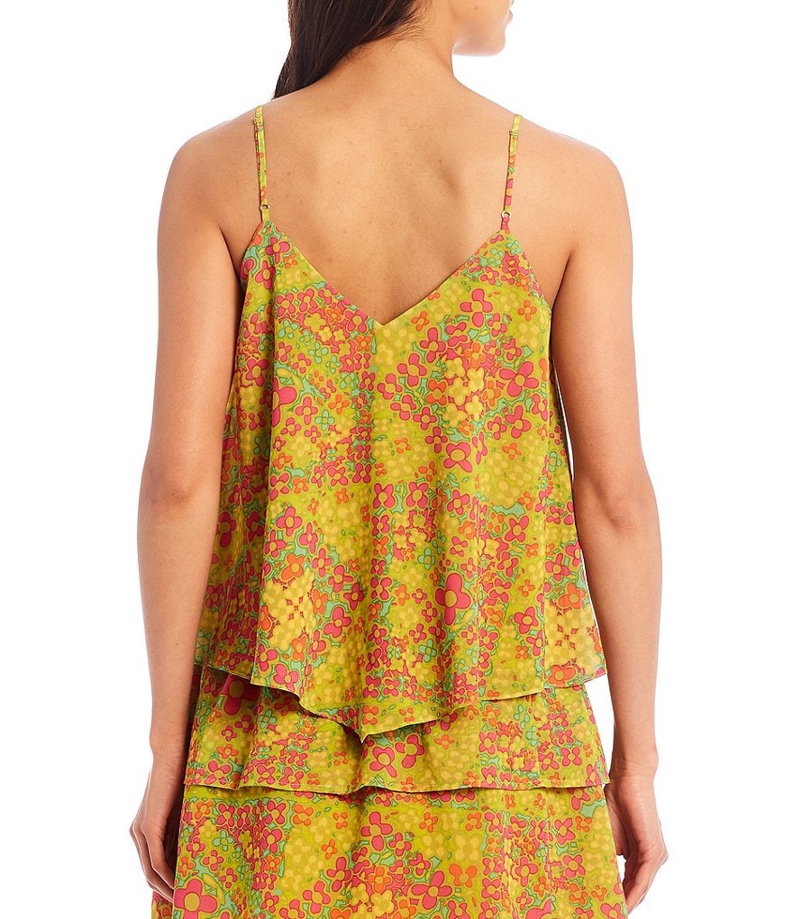 Julie Brown Tory Printed Sleeveless Coordinating V-Neck Tank