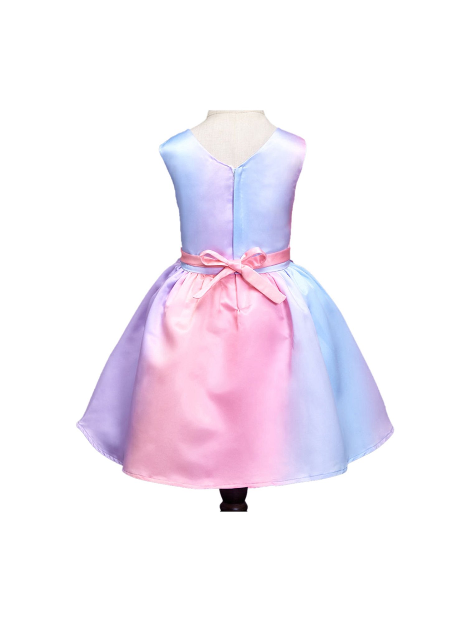 The Magic Wand Kids Multicolor Solid Dress with Bow