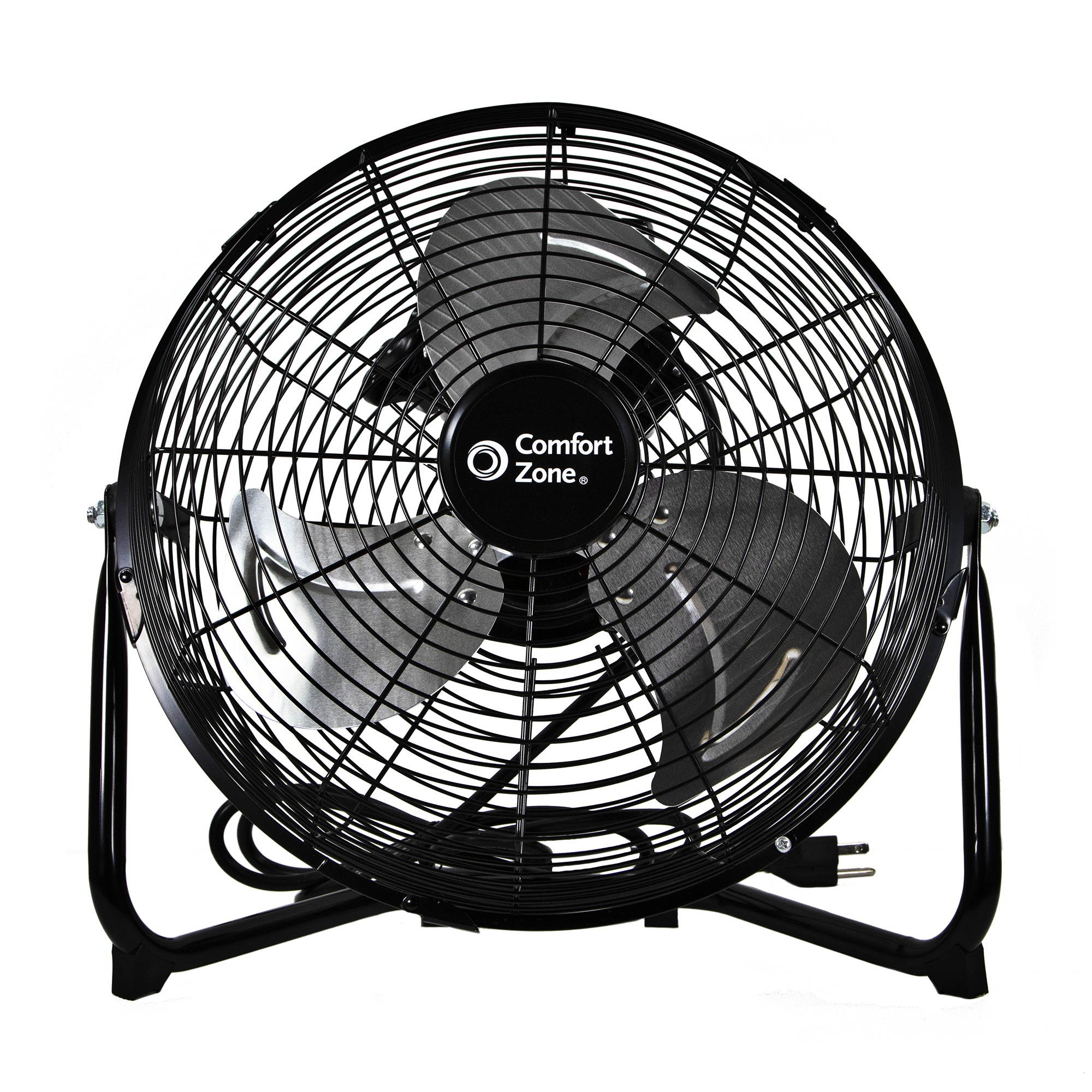 Comfort Zone CZHV12B 12-inch High-Velocity 3-Speed Floor Fan with 180-Degree Tilt