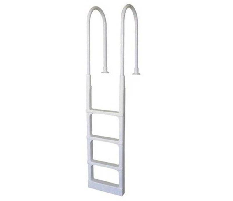 New Main Access 200300 ProSeries Above Ground Swimming Pool Step Ladder Entry System with Convenient Adjustable Handrails, White