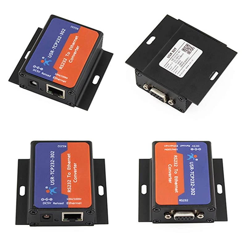 Port Serial Server RS232 RS485 RS422 Serial to Ethernet Converter DC 5V Transparent Transmission Between RS232/RS485/RS422 Ethernet Serial Data Communication Device (TCP232-302 RS232 Port)