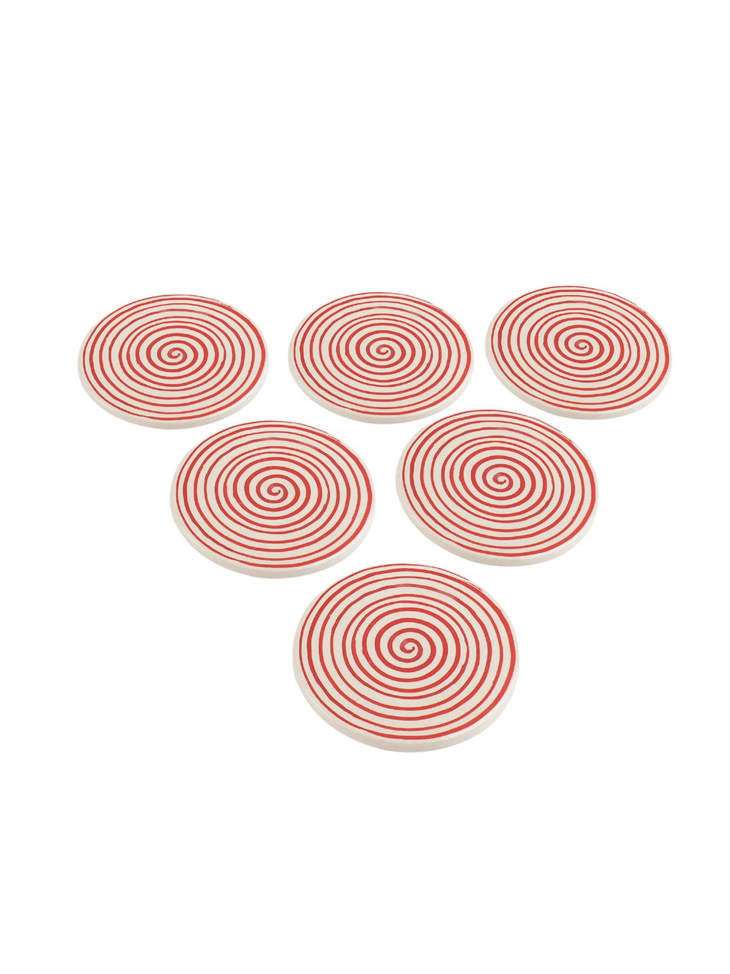 VarEesha Red Ceramic Coasters - Set of 6