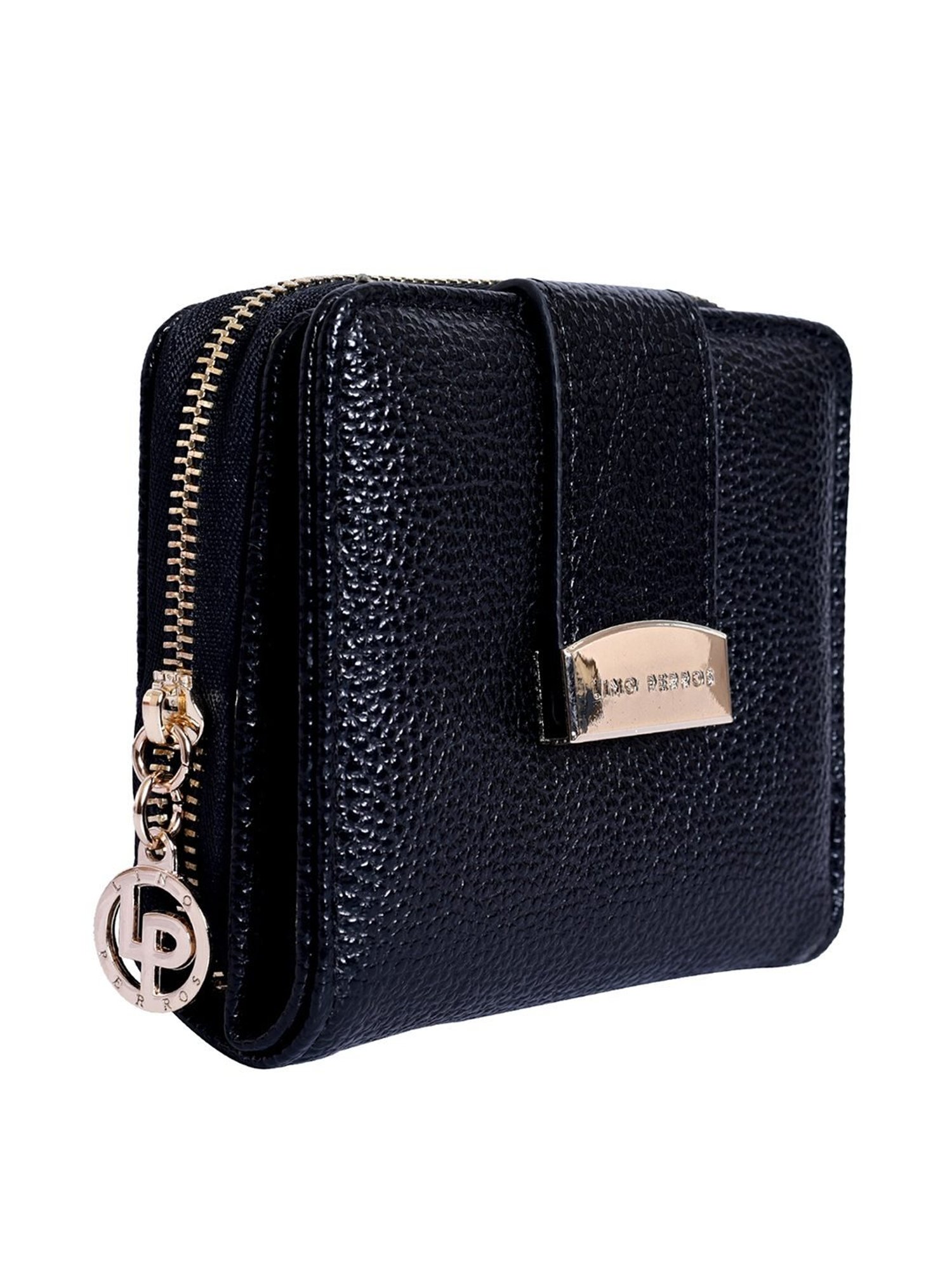 Lino Perros Core Navy Textured  Bi-Fold Wallet for Women