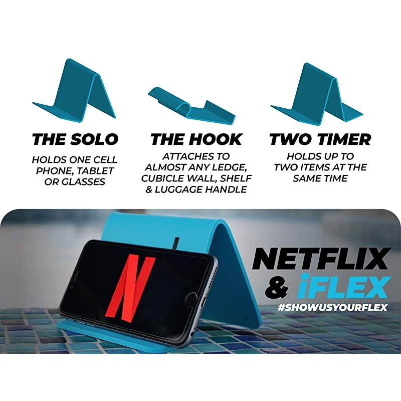Cell Phone Stand and Tablet Stand for Air Travel, Work and Home &ndash; This Flexible Phone Holder is The Perfect iPhone Stand and Holds Any Mobile Device &ndash; Non-Slip Grip, Strong and Durable