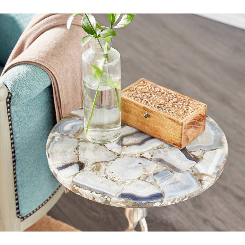 Aluminum Stone Patio Accent Table - Olivia & May