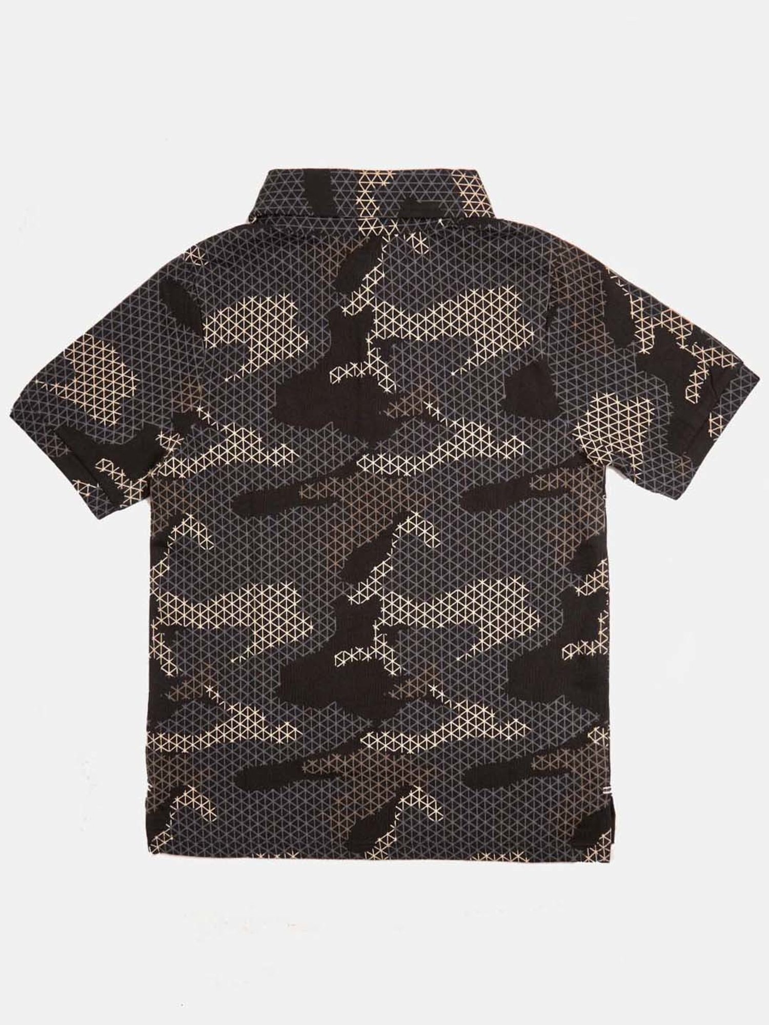 Angel & Rocket Kids Black Cotton Printed Polo T-Shirt