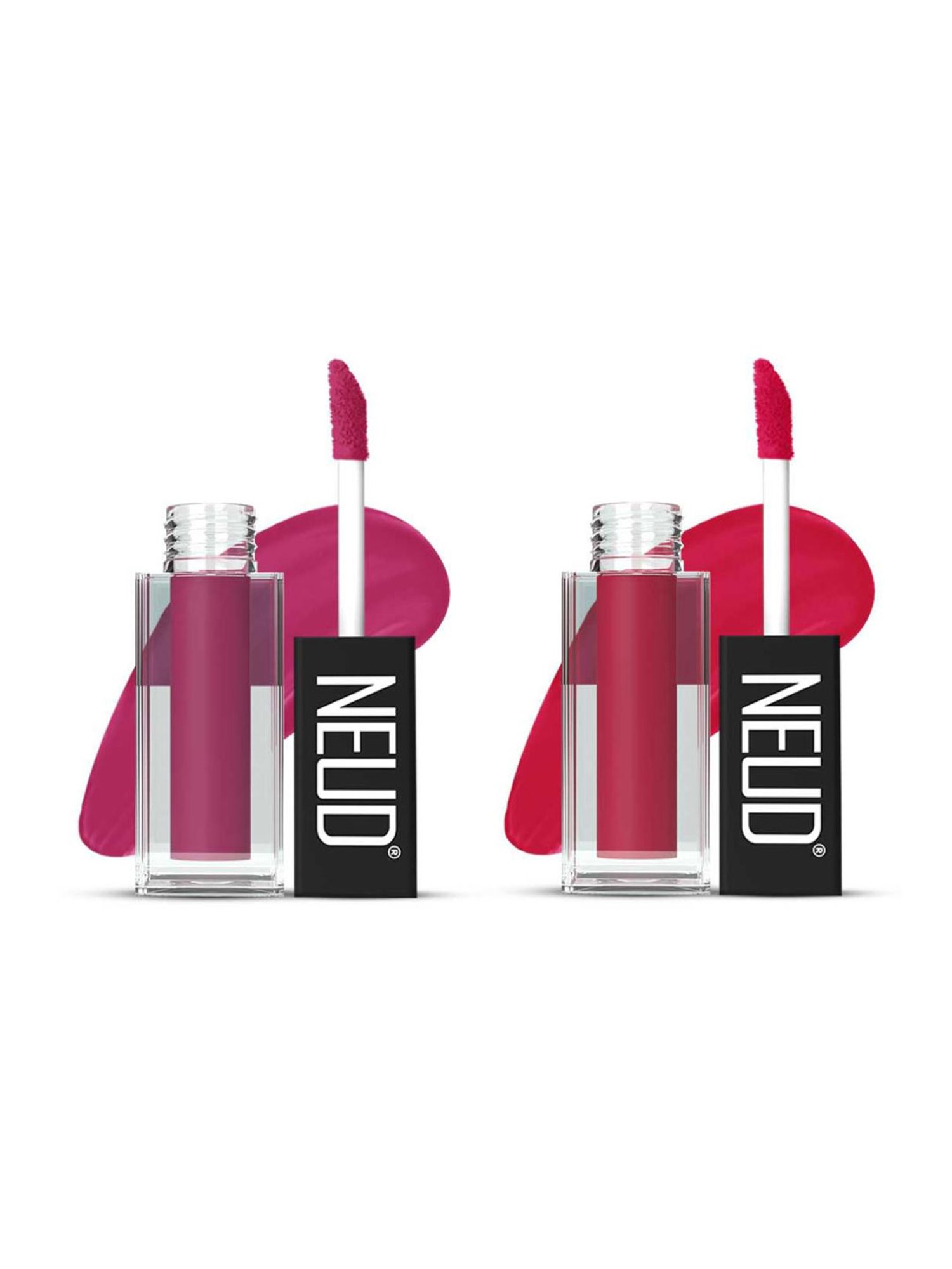Neud Matte Liquid Lipstick Combo Quirky Tease & Hottie Crush with Two Lip Gloss Free