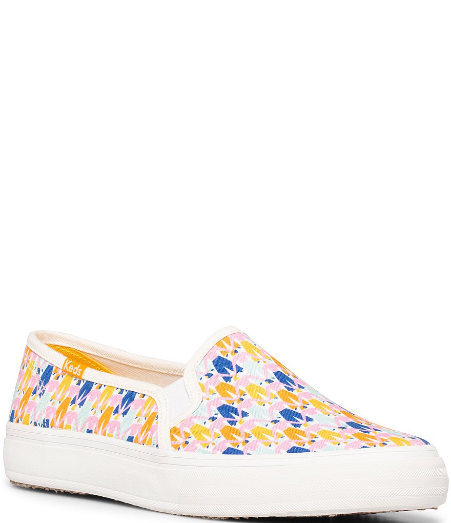 Keds Double Decker Rainbow People Print Slip-On Sneakers