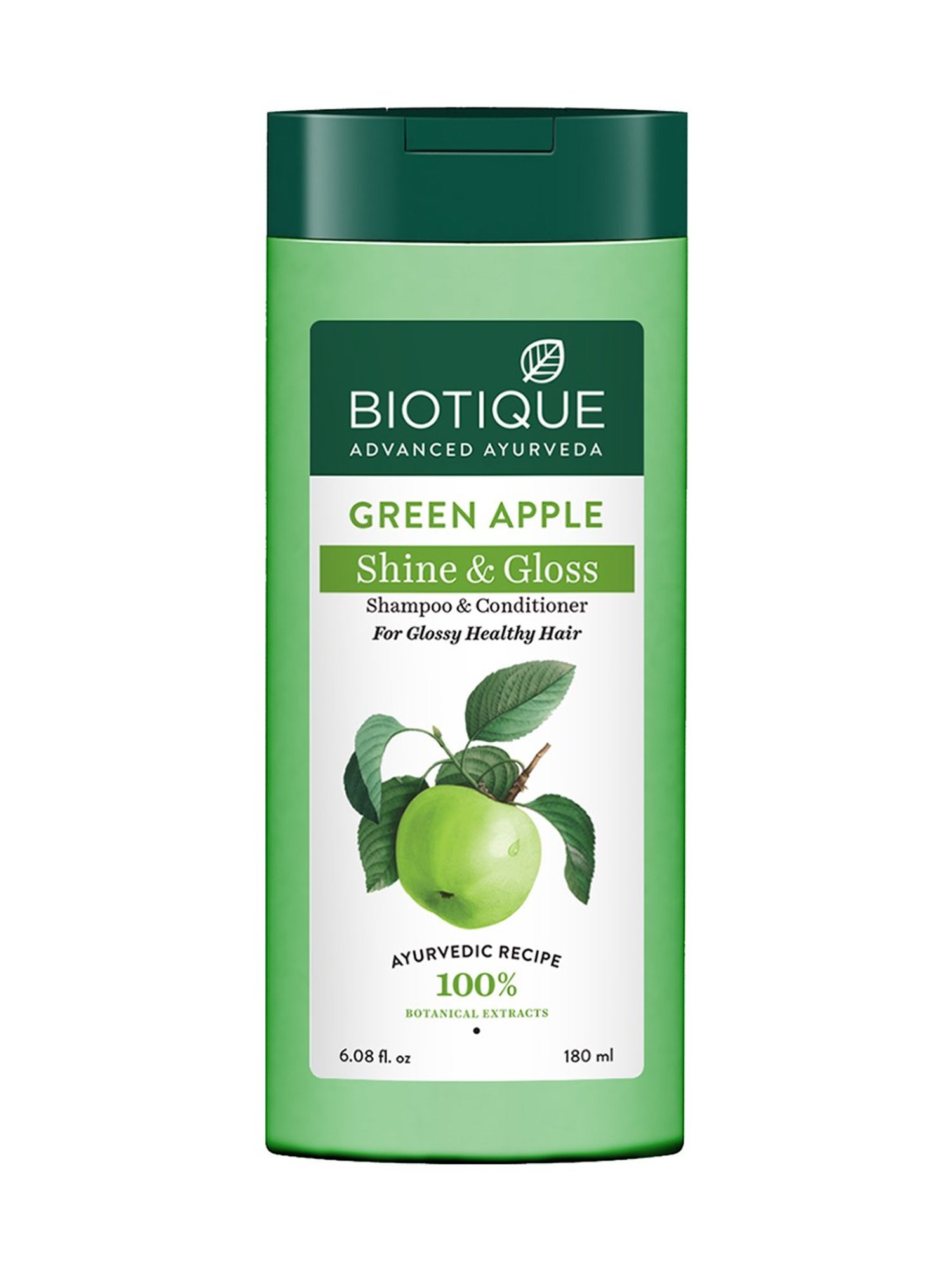 Biotique Green Apple Shine & Gloss Shampoo with Conditioner - 180 ml