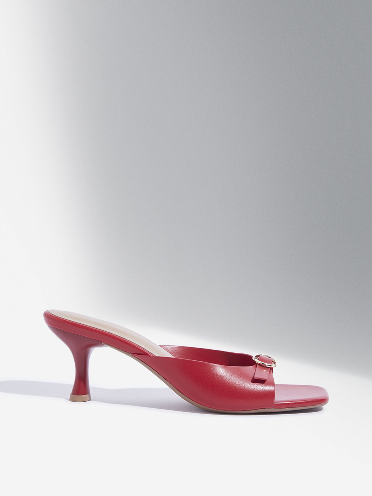 LUNA BLU by Westside Red Buckled Heel Sandals