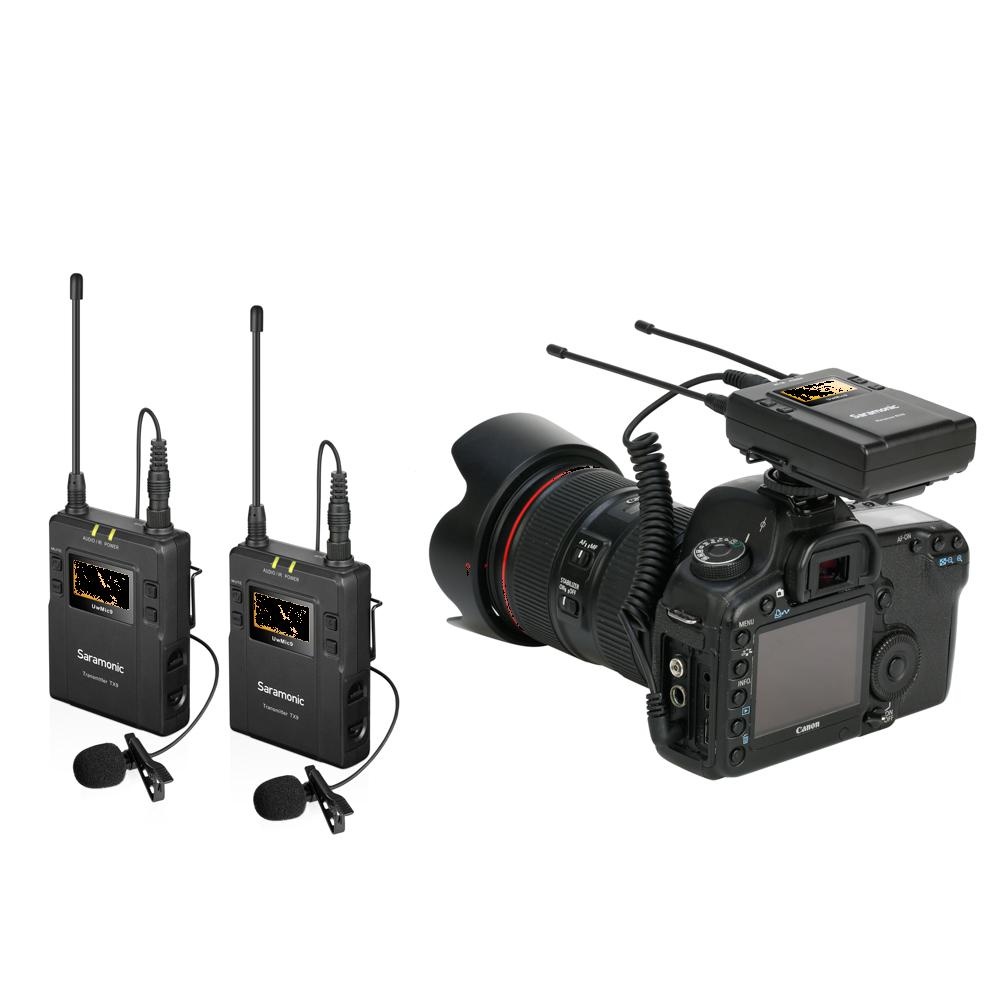 Saramonic UwMIC9 96-Channel Digital UHF Wireless Dual Lavalier Microphone System, Includes 2x TX9 Bodypack Transmitter and RX9 Portable Receiver