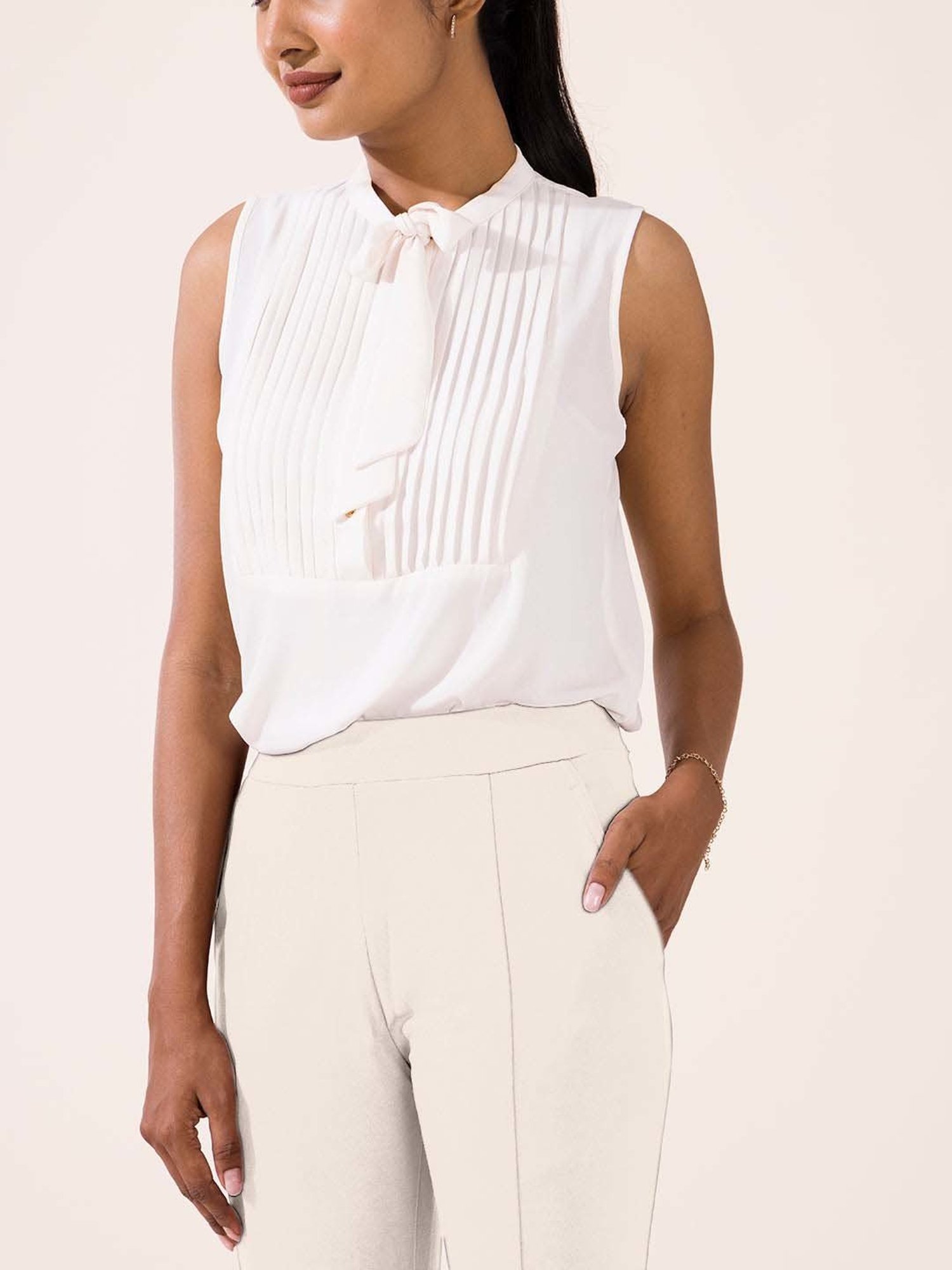 Go Colors! Beige Mid Rise Formal Trousers