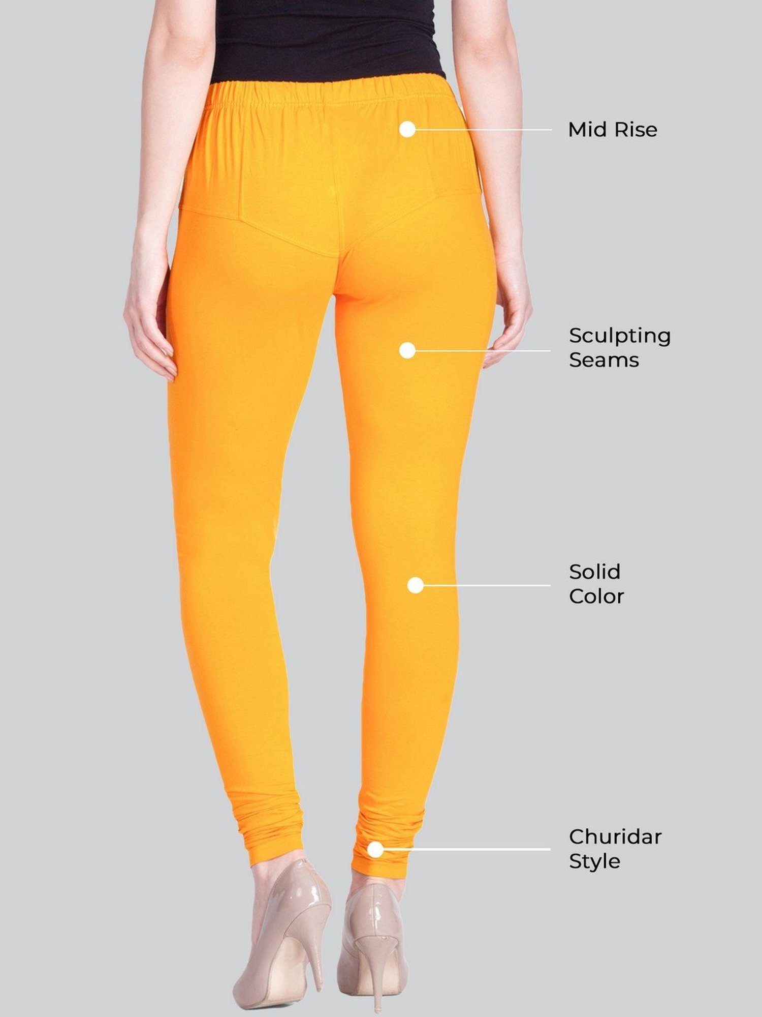 Lyra Mustard Cotton Full Length Leggings