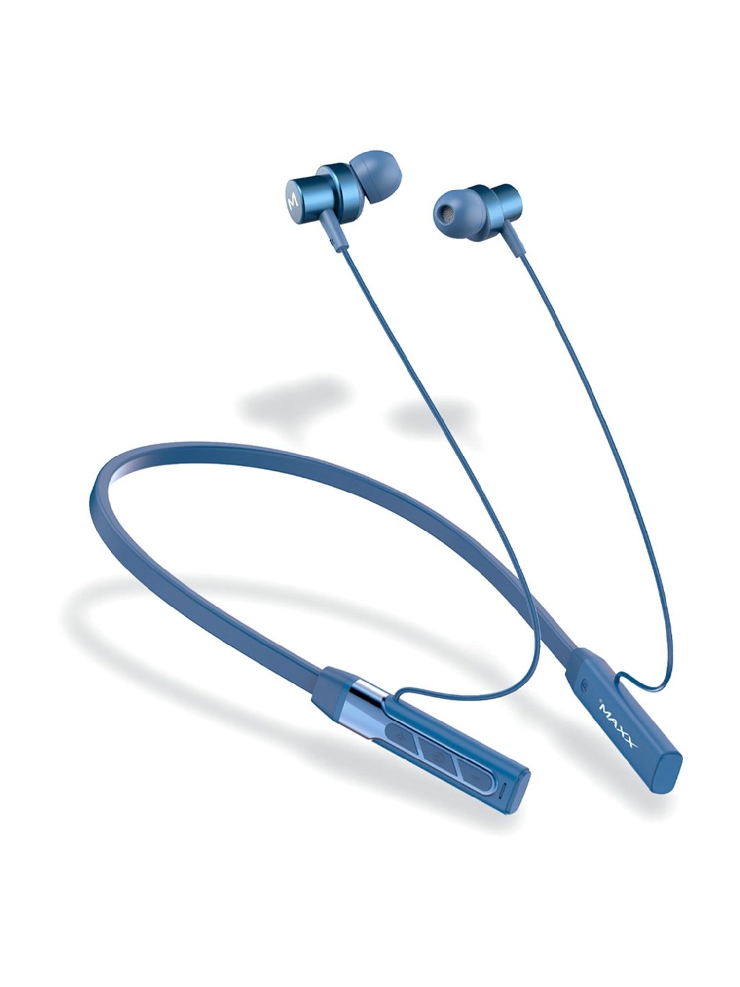 Maxx NX131 In Ear Bluetooth Neckband with Upto 25 Hours Playback & Fast Charging (Blue)