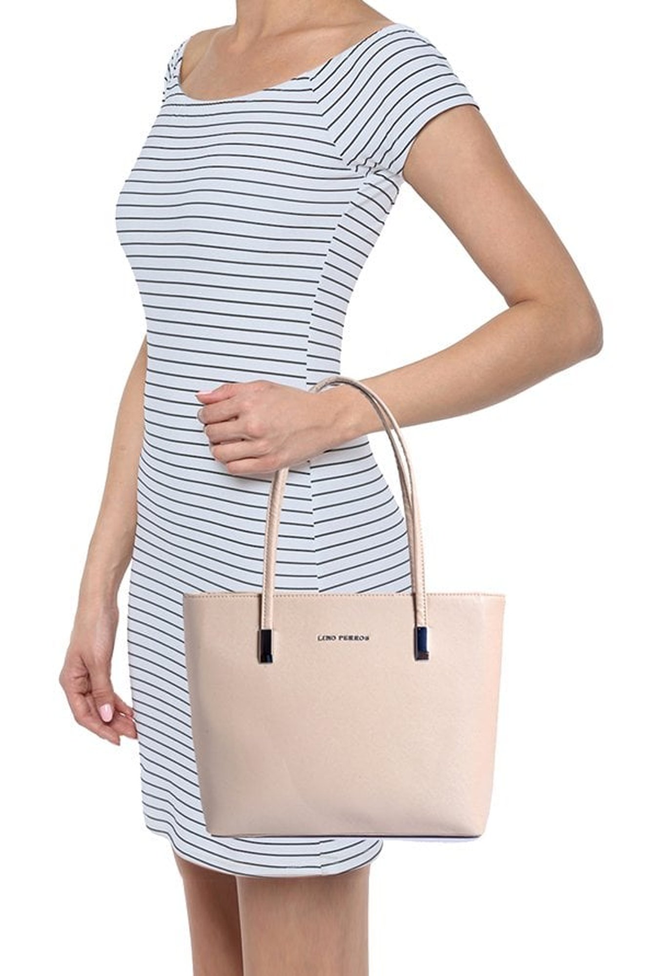 Lino Perros Beige Solid Shoulder Bag