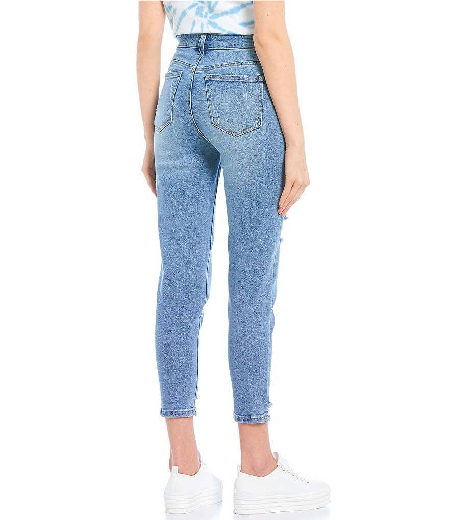 Celebrity Pink Destructed Cropped Skinny Jeans