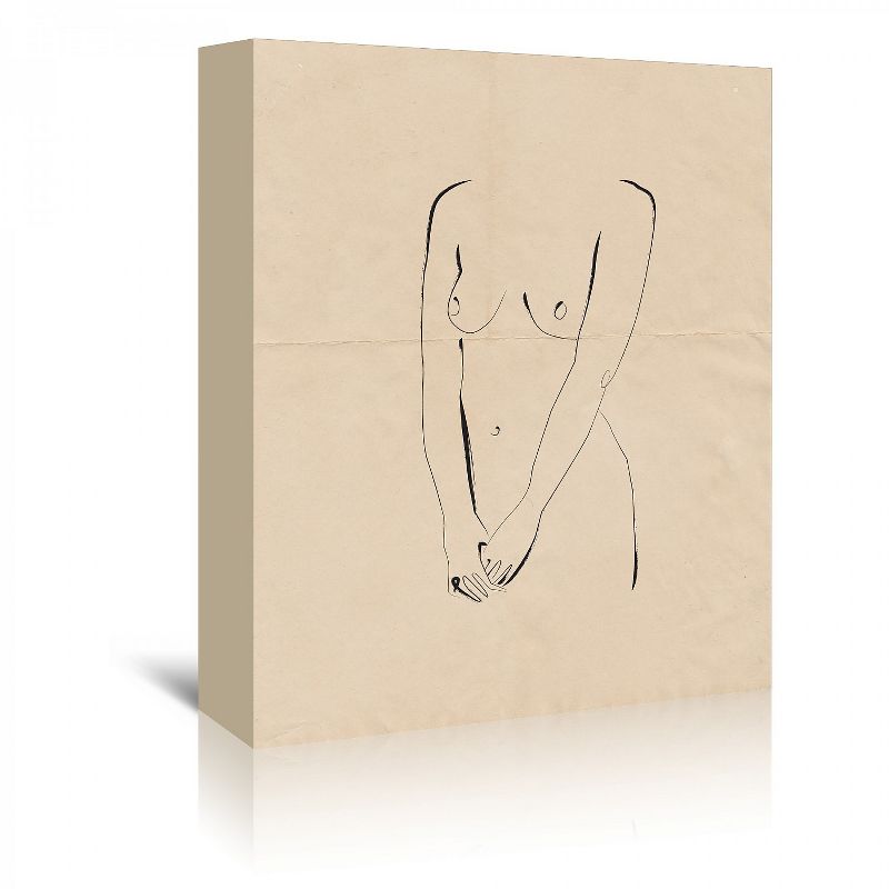 Americanflat Nude Line Art by Roseanne Kenny Wall Art Canvas - 11" x 14"