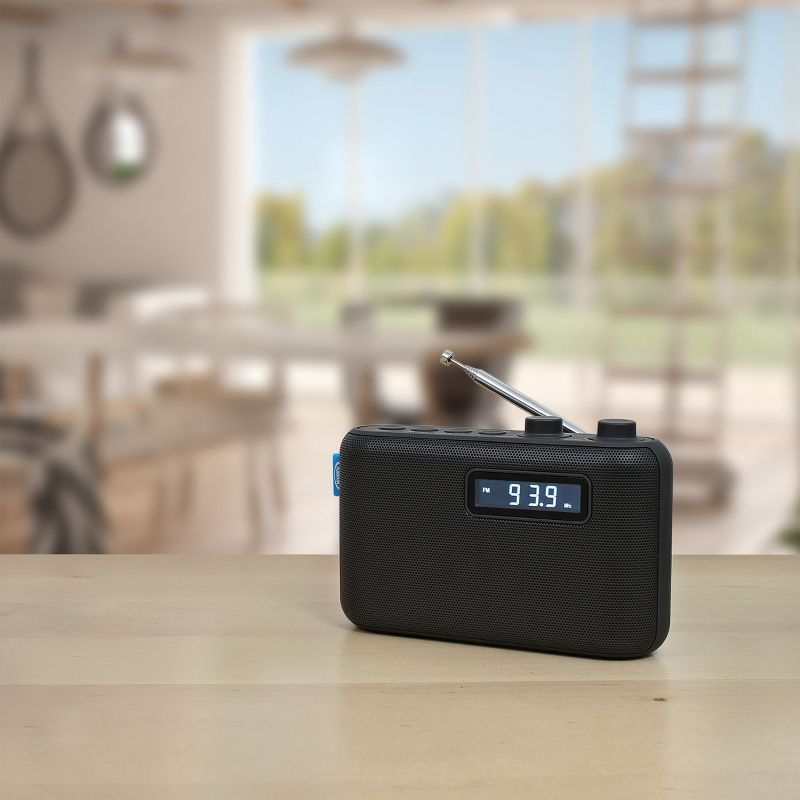 2) New Pyle PSR6 LCD Digital Hanging Waterproof AM/FM Shower Clock Radio White