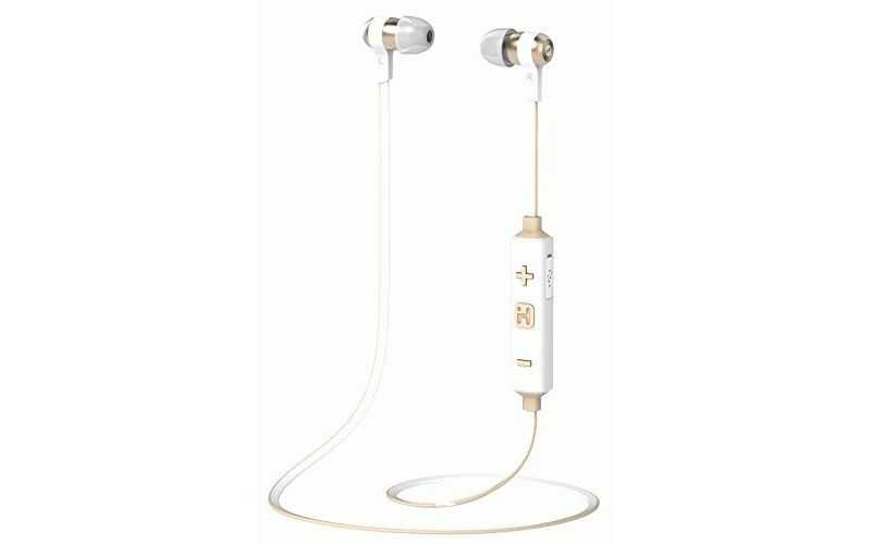 iHome iB39 Earset - Wireless - Bluetooth - 30 ft - Earbud - Echo Cancelling Microphone - Champagne
