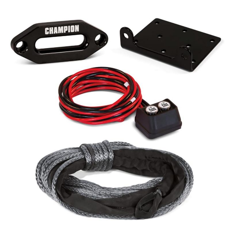 Champion Power Equipment 100428 3500-LB Rated ATV UTV Synthetic Rope Winch Kit