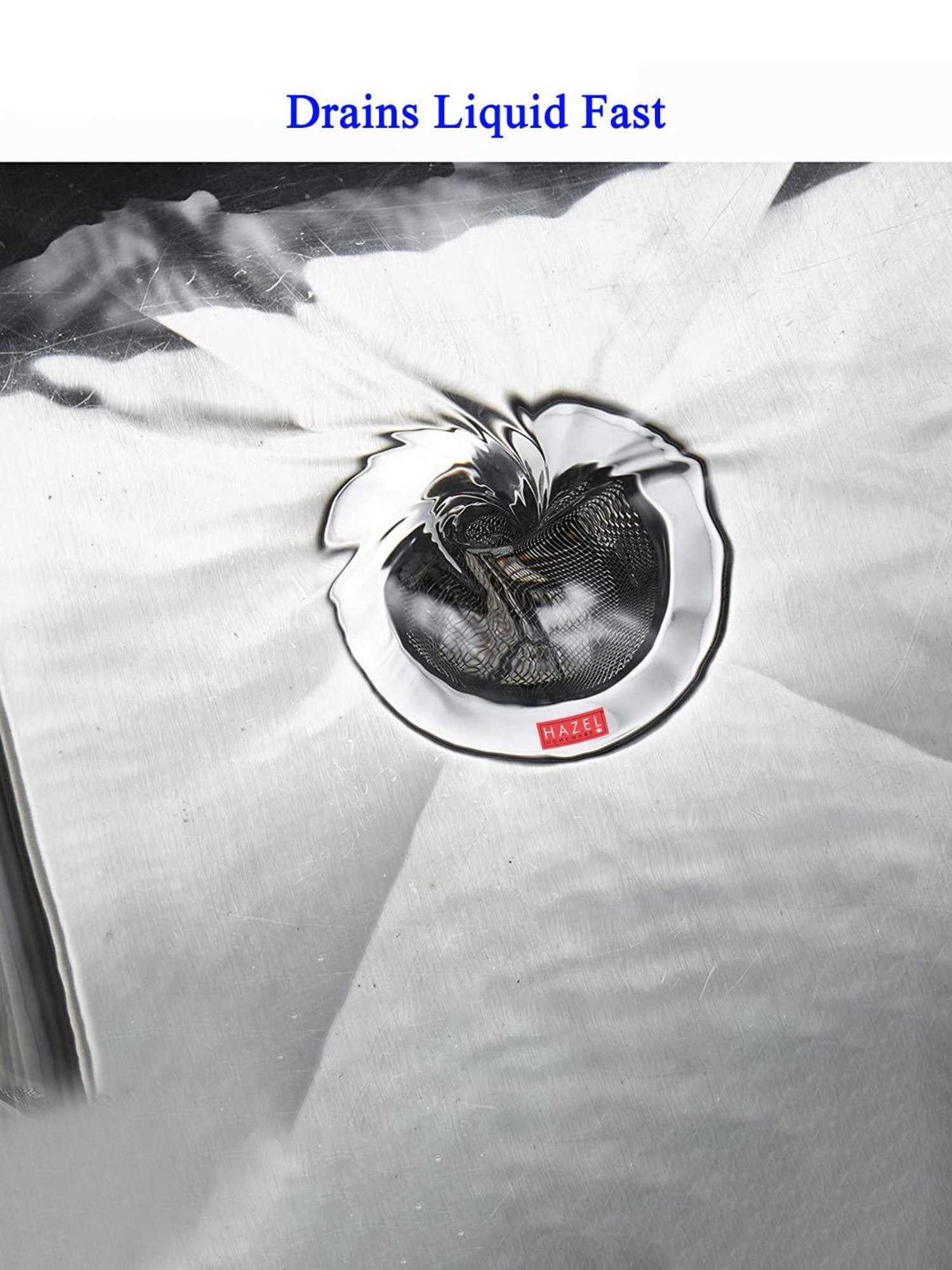 HAZEL Silver Stainless Steel Kitchen Sink Strainer, Wash Basin Drainer Filter (Dia: 9.3 cm)