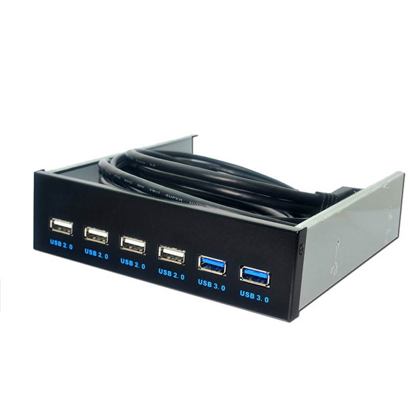 2 Ports USB 3.0+ 4 Ports USB 3.0  5.25" Internal CD-ROM Bay Front Panel 6 Ports USB Hub,Motherboard USB 20 pin to 2 x USB 3.0, 10 pin to 4 x USB 2.0 Splitter Adapter Cable w/ 5.25 inch Metal Bracket