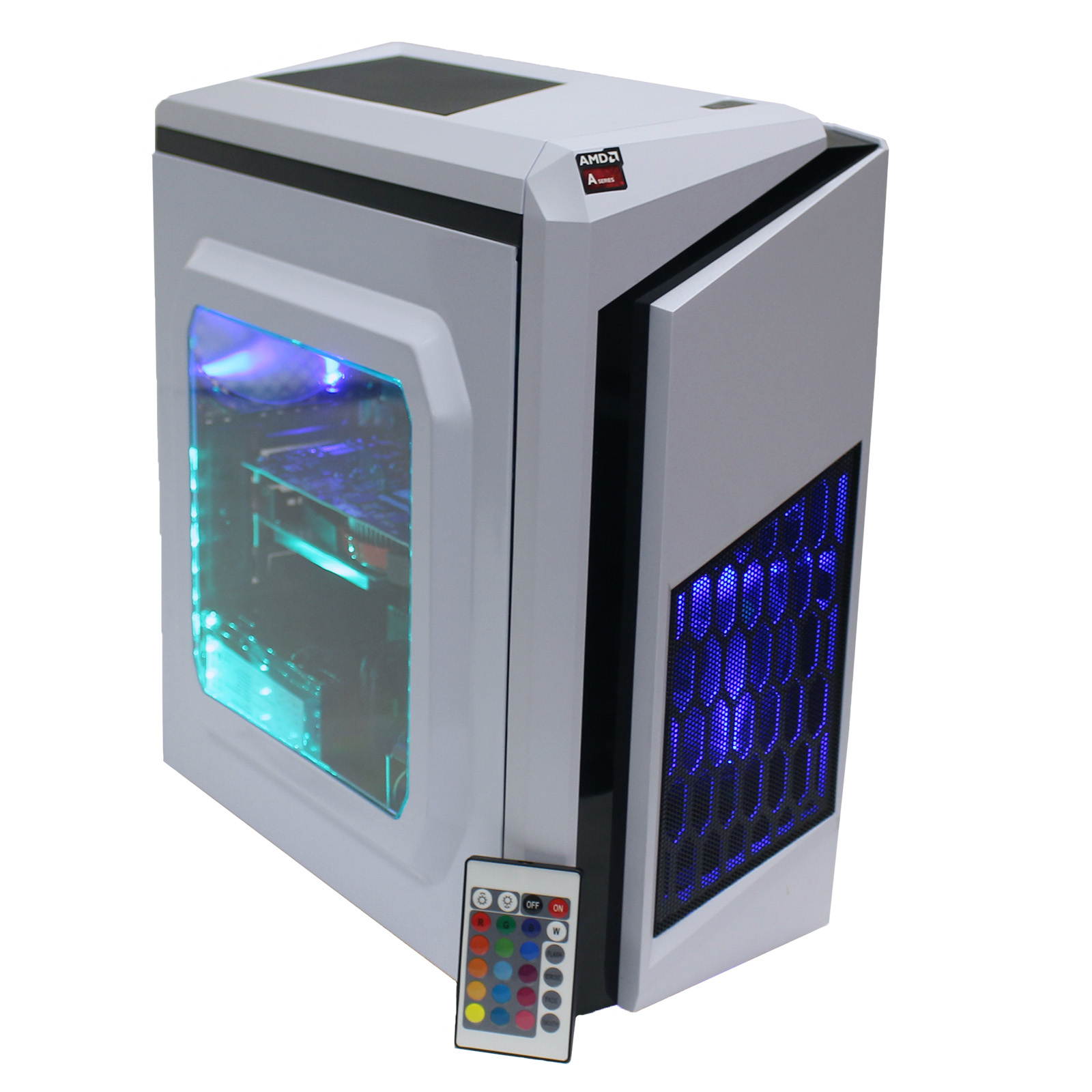Custom RGB DIY Intel Gaming PC i7-3770 Quad Core 3.4Ghz 16GB Crucial Ballistix DDR3 RAM 500GB SSD 2TB HD GeForce GTX 1060 3GB HDMI WiFi LG DVDRW Windows 10 Pro