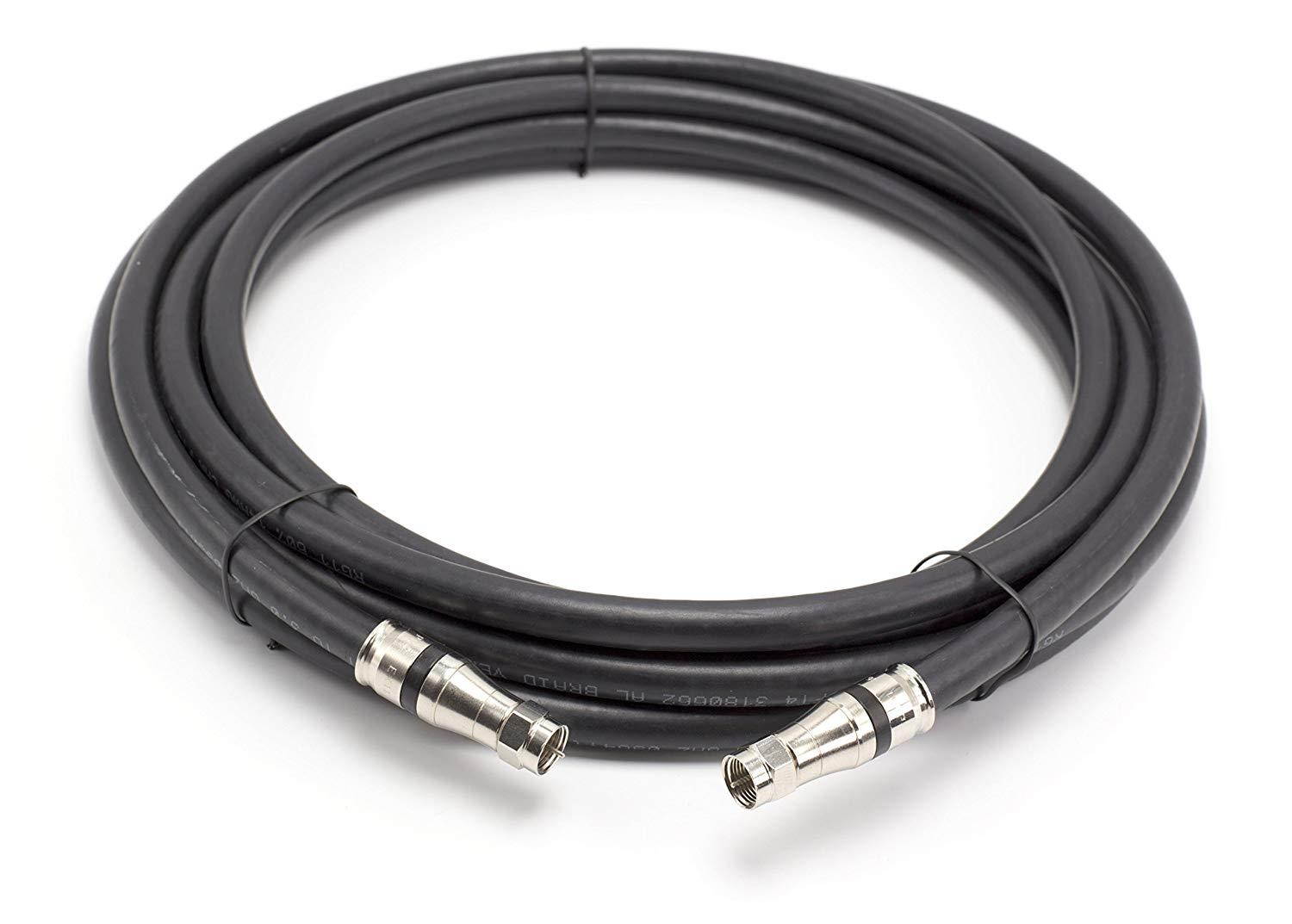 RG-11 Coax Cable &ndash; F Type Compression Connector |Black| 40 FT Coaxial