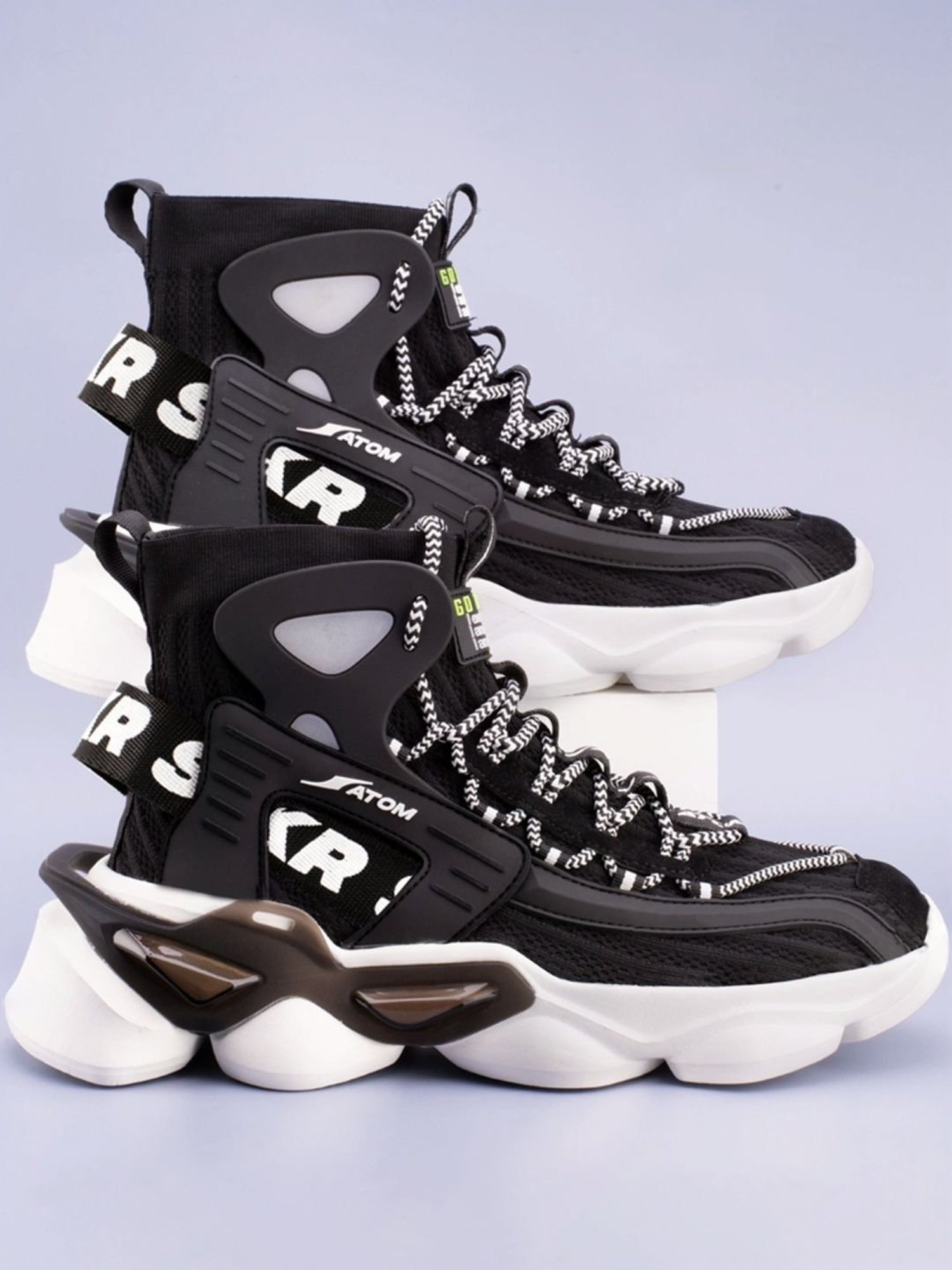 Atom Men's Gansta1 Black Running Shoes